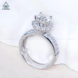  RX685 FULL MOIS 7mm Nhẫn nữ halo tròn 