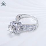  RX604 6mm Nhẫn nữ hoa đá 