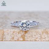  RX606 6.5mm Nhẫn nữ 4 chấu 