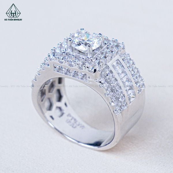  RMX186 7mm Nhẫn nam vuông đá 