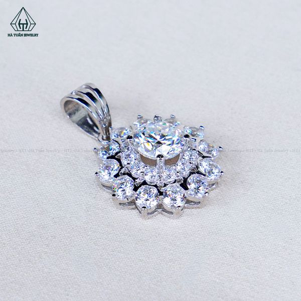  PX376 6.5mm Mặt dây hoa đá 