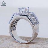  RMX185 7.5mm Nhẫn nam baguette viền tấm 