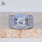  RMX185 7.5mm Nhẫn nam baguette viền tấm 