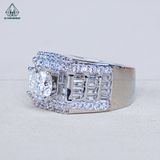  RMX185 7.5mm Nhẫn nam baguette viền tấm 