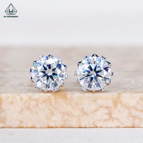 EX004 4-8mm Vỏ Chiếc Bông tai nụ chấu đôi