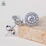  EX048 4-5-6mm 1 chiếc Bông tai halo tròn chuôi đẩy 