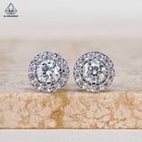  EX048 4-5-6mm 1 chiếc Bông tai halo tròn chuôi đẩy 