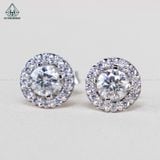  EX048 4-5-6mm 1 chiếc Bông tai halo tròn chuôi đẩy 