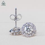  EX048 4-5-6mm 1 chiếc Bông tai halo tròn chuôi đẩy 