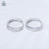  E107 Bông tai khoen nửa hàng baguette 