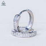  E107 Bông tai khoen nửa hàng baguette 