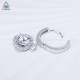  EX505 Bông tai khoen trái tim chủ MOIS trắng 6.5mm (không mã cạnh) 