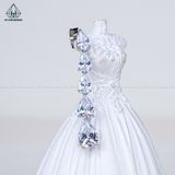  E106 Bông tai đá Pear 