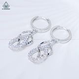  E108 Bông tai khoen đá rơi 