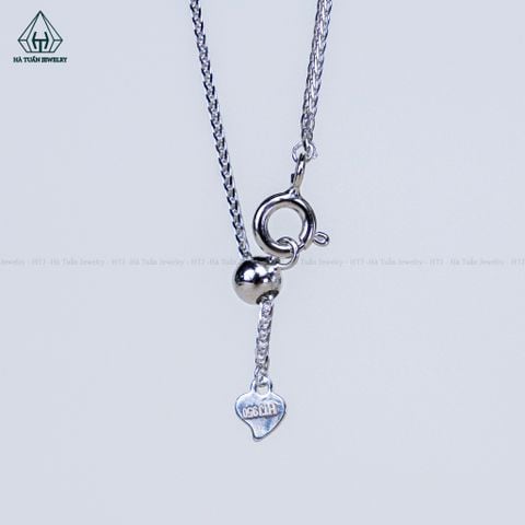 N704 Dây mặt liền halo vuông chủ MOIS xanh dương 8mm (không mã cạnh)