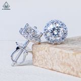  EX509 5mm Bông tai viền tấm hoa 12 cánh 