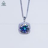  N704 Dây mặt liền halo vuông chủ MOIS xanh dương 8mm (không mã cạnh) 