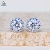  EX509 5mm Bông tai viền tấm hoa 12 cánh 