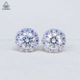  EX509 5mm Bông tai viền tấm hoa 12 cánh 