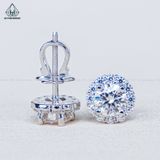  EX509 5mm Bông tai viền tấm hoa 12 cánh 