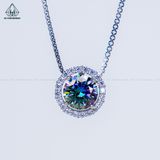  N705 Dây mặt liền halo tròn chủ MOIS xanh dương 8mm (không mã cạnh) 