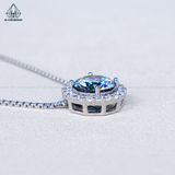  N705 Dây mặt liền halo tròn chủ MOIS xanh dương 8mm (không mã cạnh) 