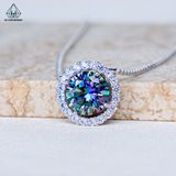  N705 Dây mặt liền halo tròn chủ MOIS xanh dương 8mm (không mã cạnh) 