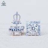  EX510 6mm Bông tai vuông đá caro 12 ô 