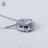  N705 Dây mặt liền halo tròn chủ MOIS xanh dương 8mm (không mã cạnh) 