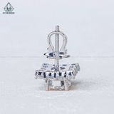  EX510 6mm Bông tai vuông đá caro 12 ô 