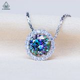  N705 Dây mặt liền halo tròn chủ MOIS xanh dương 8mm (không mã cạnh) 