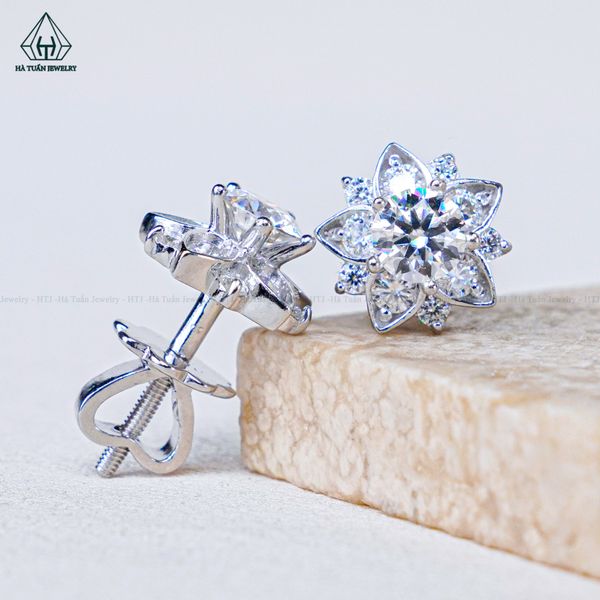  EX514 FULL MOIS 4.5mm Bông tai hoa đá 