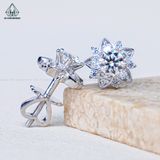  EX514 4mm Bông tai hoa đá 