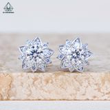  EX514 4mm Bông tai hoa đá 