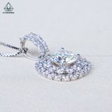  PX269 10mm Mặt dây chuyền vuông 2 vành đá 