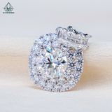  PX269 10mm Mặt dây chuyền vuông 2 vành đá 