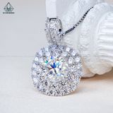  PX269 10mm Mặt dây chuyền vuông 2 vành đá 