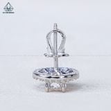  EX517 5mm Bông tai hoa tròn 2 vành đá 