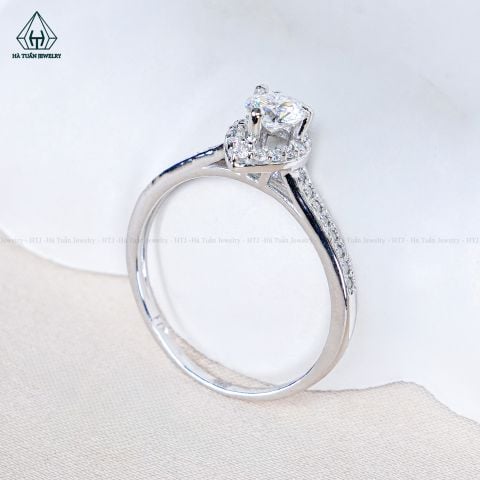 RX694 FULL MOIS 4.5mm Nhẫn nữ đai Pear (Không mã cạnh)