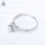  RX696 FULL MOIS 4.5mm Nhẫn nữ halo vuông (Không mã cạnh) 