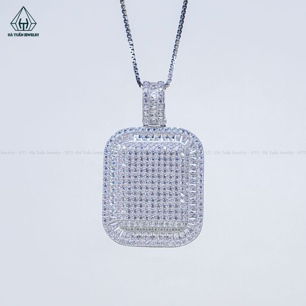  P428 Mặt dây chuyền vuông full đá 
