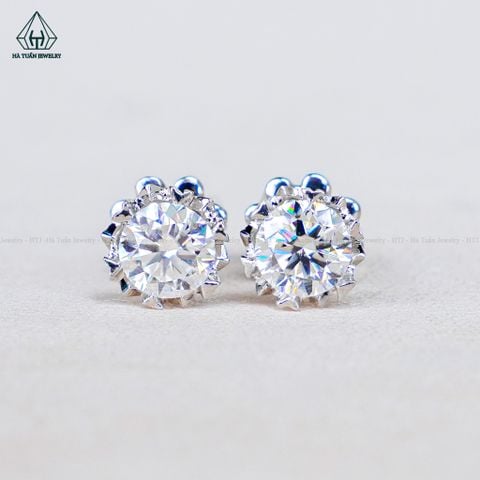 EX004 4-8mm Vỏ Chiếc Bông tai nụ chấu đôi