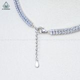  N695 Dây mặt liền FULL đá cz 2 viền đá trái tim 