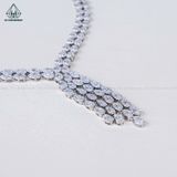 N697 Dây mặt liền FULL đá cz 2 viền giọt nước