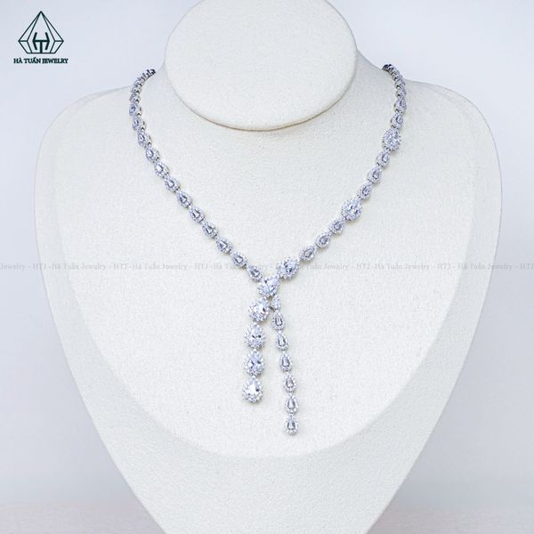  N696 Dây mặt liền FULL đá cz giọt nước 