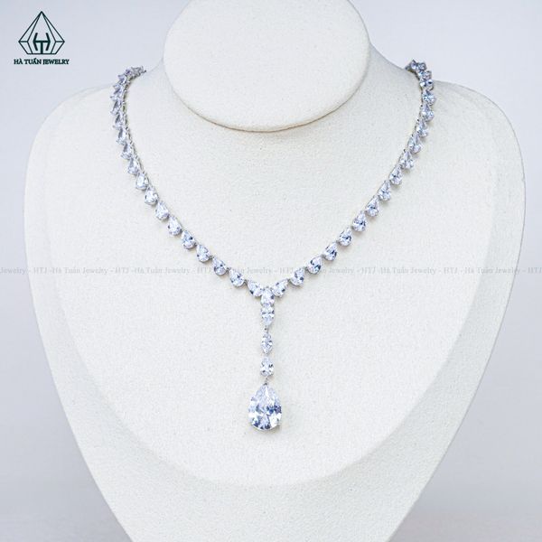  N698 Dây mặt liền FULL đá cz pear 