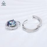  EX505 Bông tai khoen trái tim chủ MOIS xanh dương 6.5mm (không mã cạnh) 