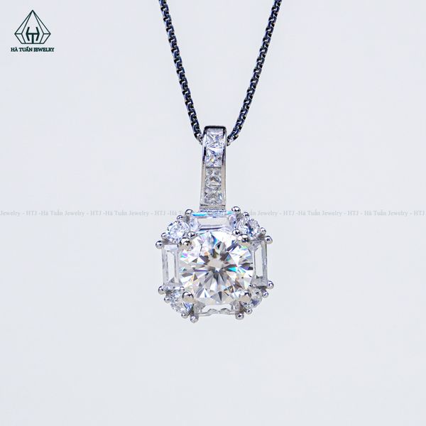  P468 8mm Mặt dây chuyền đai Emerald 