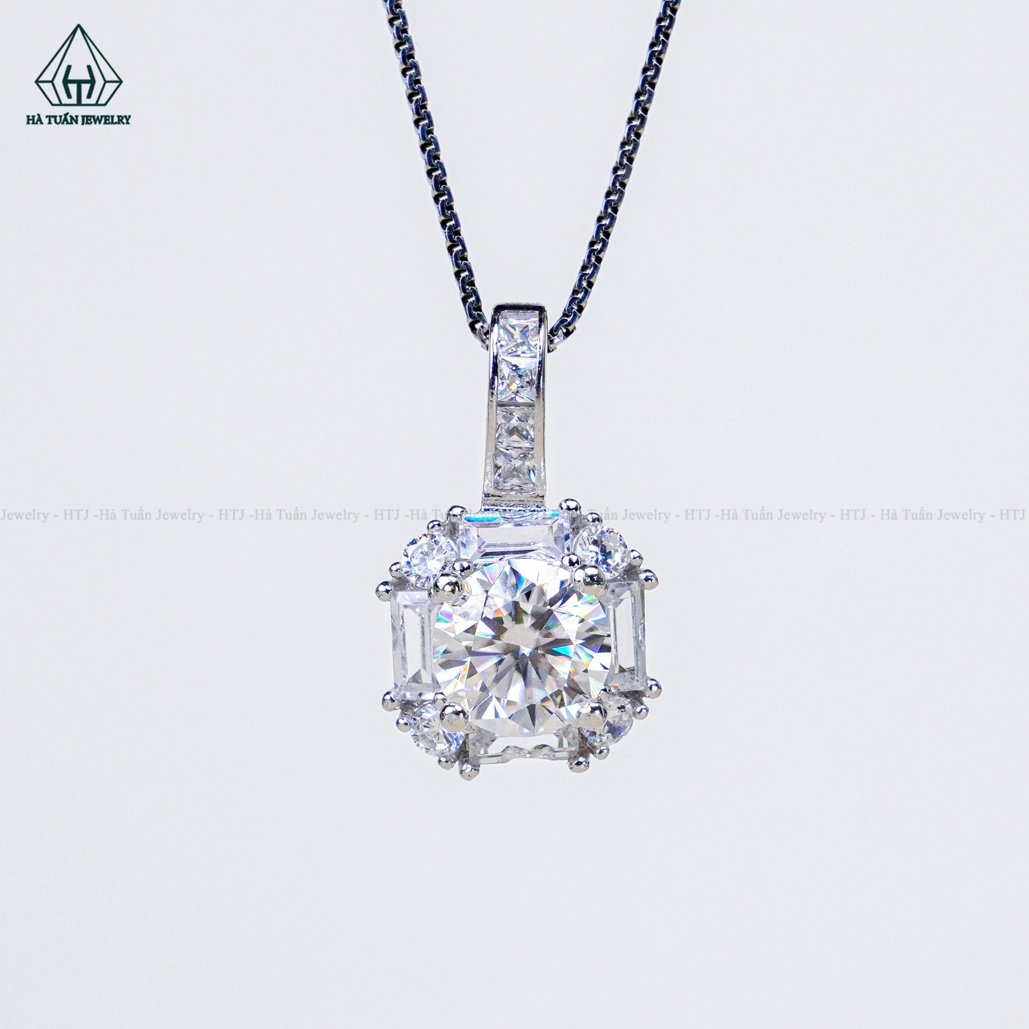  P468 8mm Mặt dây chuyền đai Emerald 