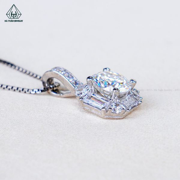  P468 8mm Mặt dây chuyền đai Emerald 